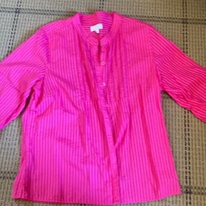 Christopher and Banks pink pinstripe blouse
